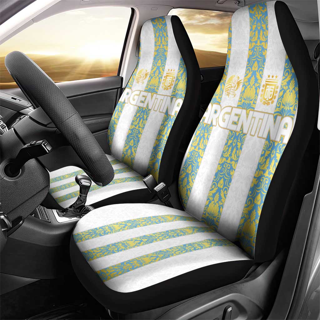 Argentina Football 2024 Car Seat Cover The White and Sky Blue - Wonder Print Shop