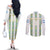 Argentina Football 2024 Couples Matching Off The Shoulder Long Sleeve Dress and Long Sleeve Button Shirt The White and Sky Blue