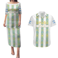 Argentina Football 2024 Couples Matching Puletasi and Hawaiian Shirt The White and Sky Blue - Wonder Print Shop