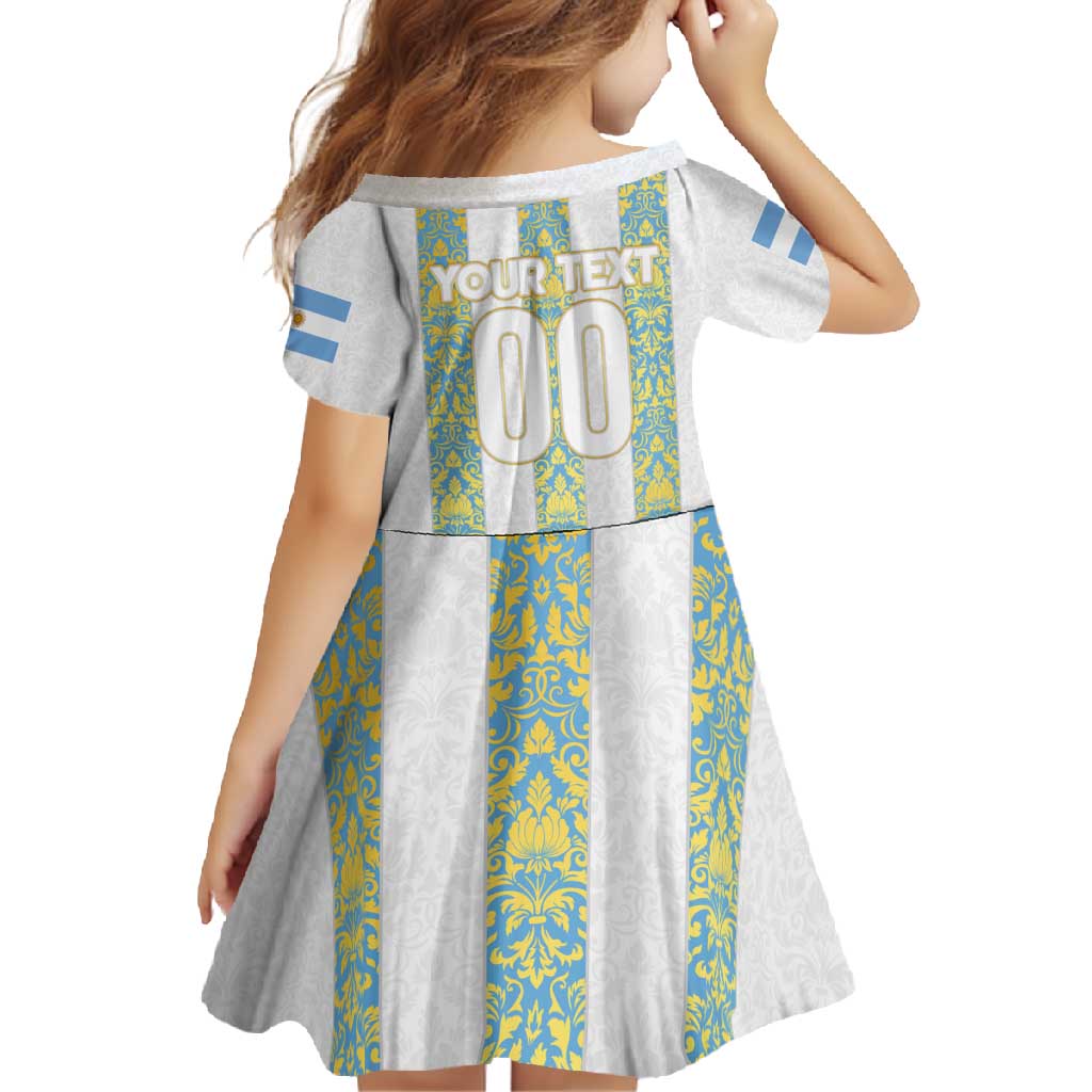 Argentina Football 2024 Family Matching Long Sleeve Bodycon Dress and Hawaiian Shirt The White and Sky Blue - Wonder Print Shop
