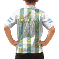 Argentina Football 2024 Family Matching Off The Shoulder Long Sleeve Dress and Hawaiian Shirt The White and Sky Blue - Wonder Print Shop