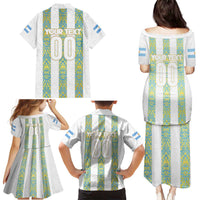 Argentina Football 2024 Family Matching Puletasi and Hawaiian Shirt The White and Sky Blue - Wonder Print Shop