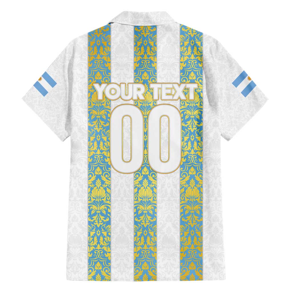 Argentina Football 2024 Family Matching Short Sleeve Bodycon Dress and Hawaiian Shirt The White and Sky Blue - Wonder Print Shop