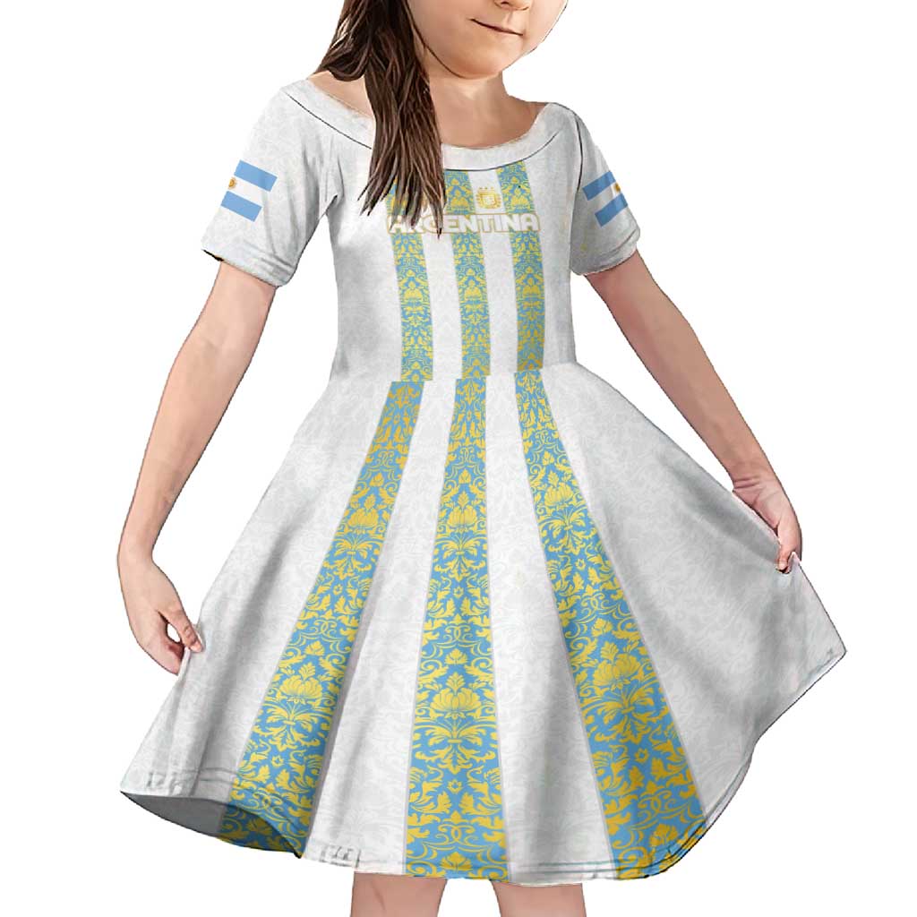 Argentina Football 2024 Family Matching Summer Maxi Dress and Hawaiian Shirt The White and Sky Blue - Wonder Print Shop