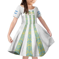 Argentina Football 2024 Family Matching Summer Maxi Dress and Hawaiian Shirt The White and Sky Blue - Wonder Print Shop