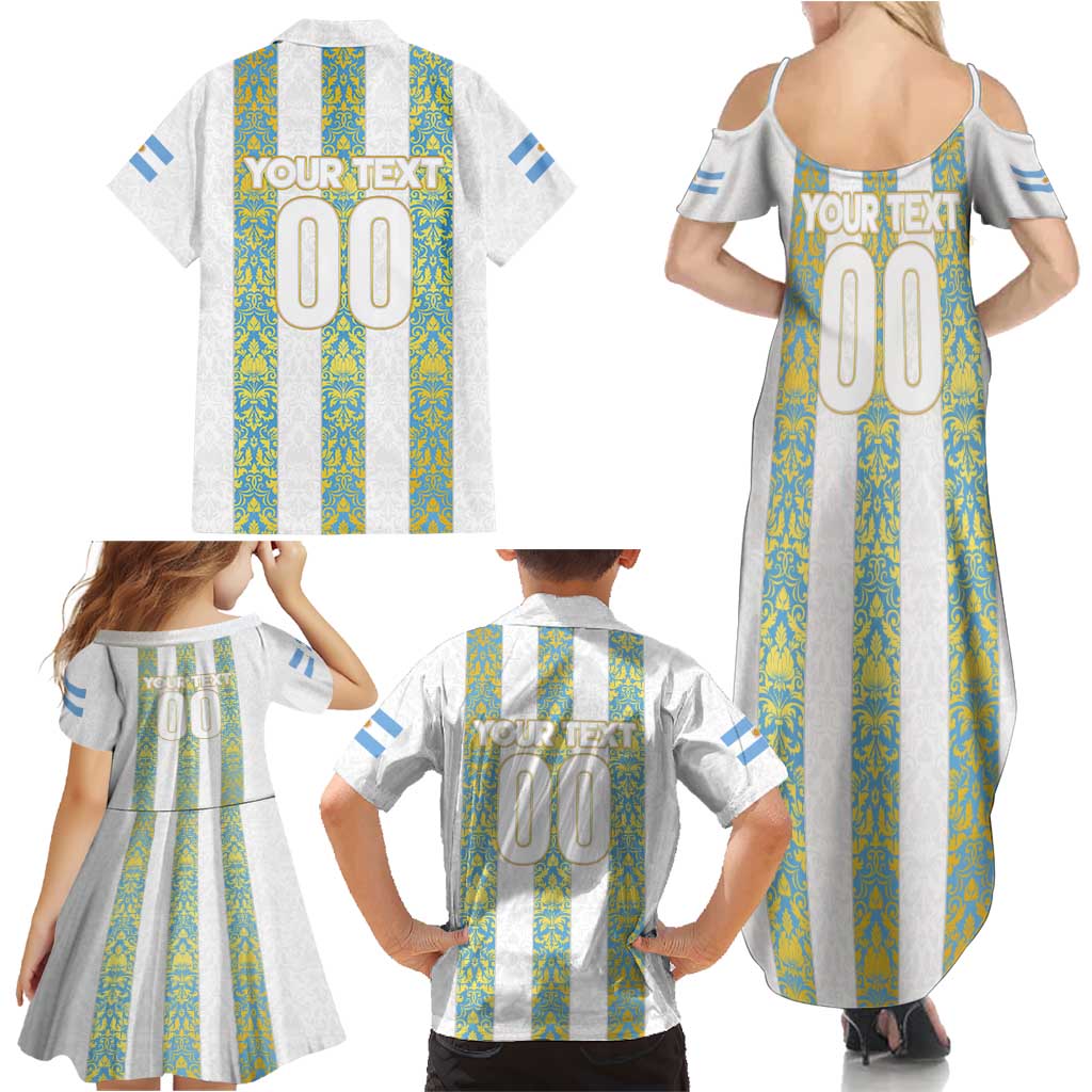 Argentina Football 2024 Family Matching Summer Maxi Dress and Hawaiian Shirt The White and Sky Blue - Wonder Print Shop