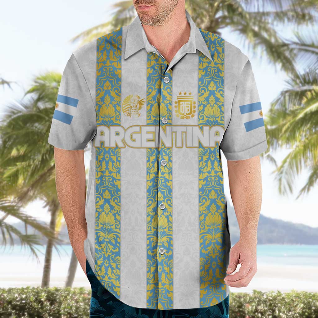 Argentina Football 2024 Hawaiian Shirt The White and Sky Blue - Wonder Print Shop