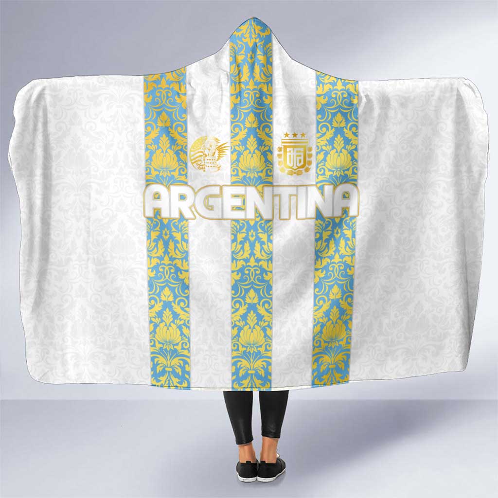 Argentina Football 2024 Hooded Blanket The White and Sky Blue
