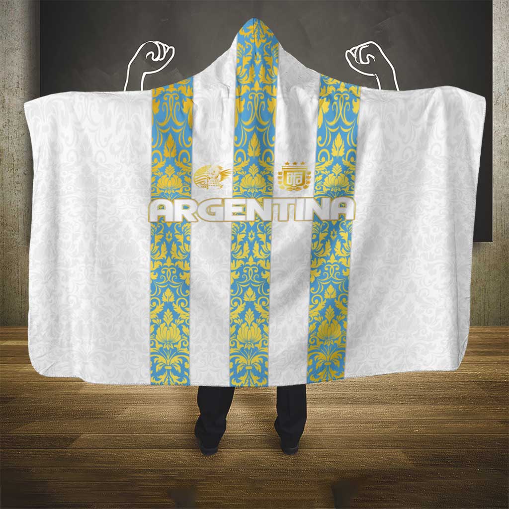 Argentina Football 2024 Hooded Blanket The White and Sky Blue