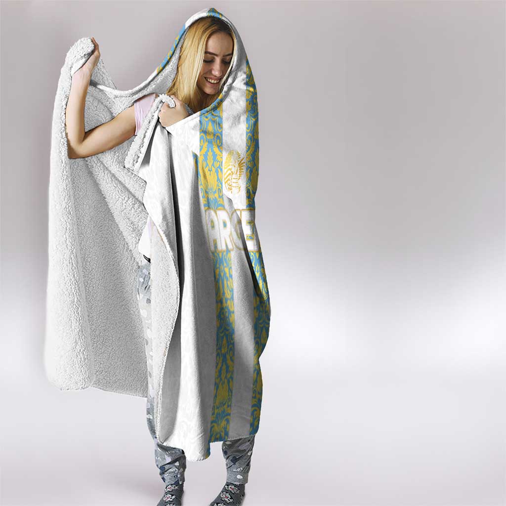 Argentina Football 2024 Hooded Blanket The White and Sky Blue