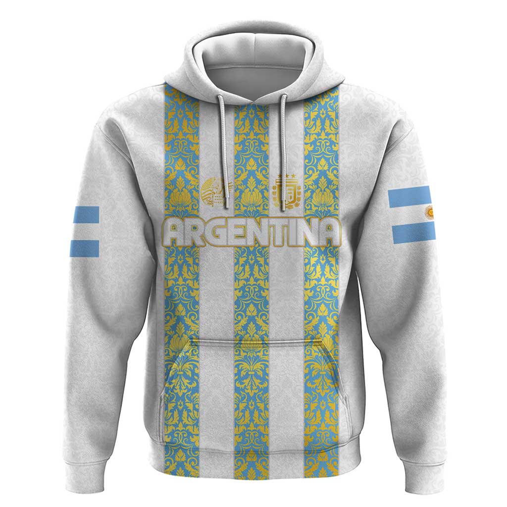 Argentina Football 2024 Hoodie The White and Sky Blue - Wonder Print Shop