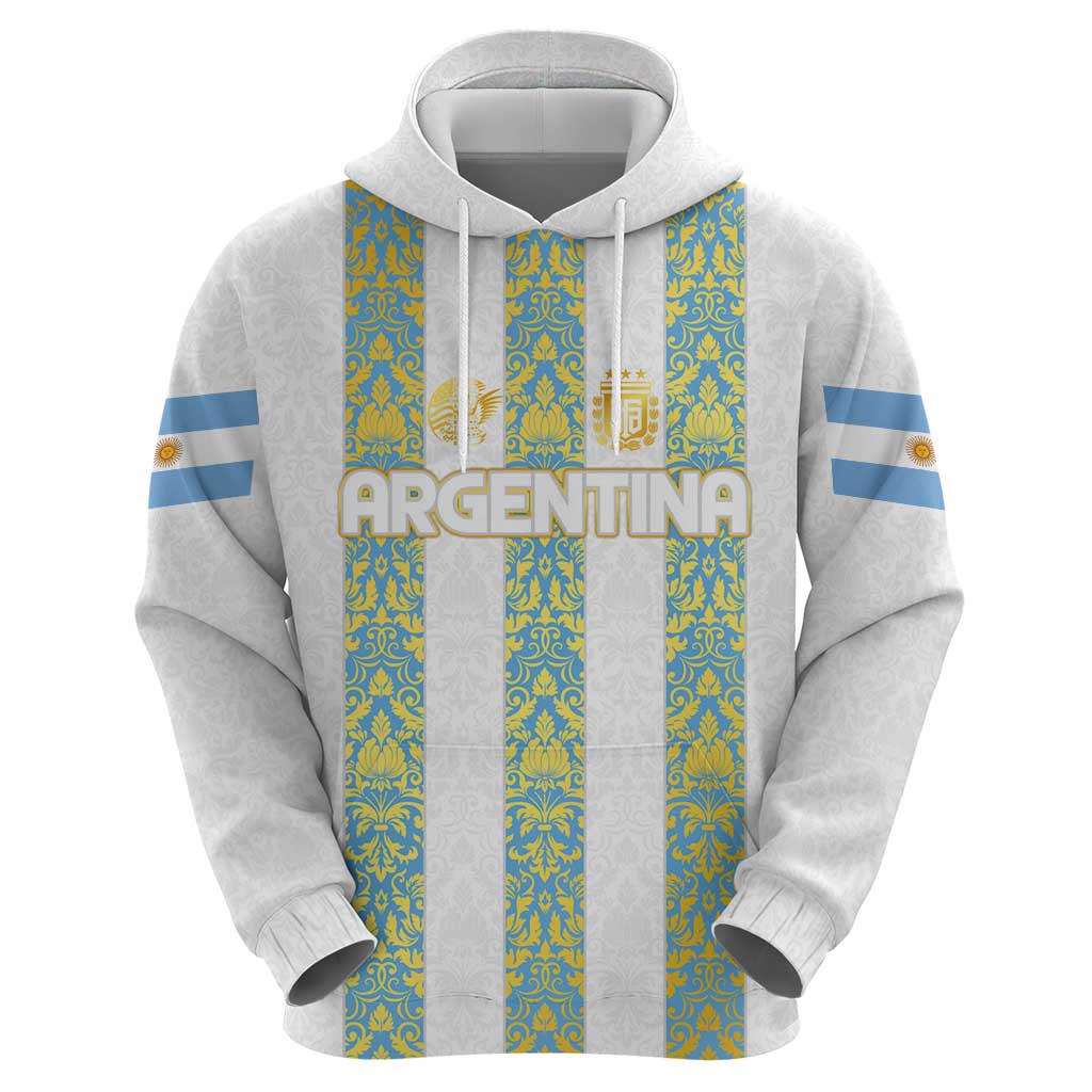 Argentina Football 2024 Hoodie The White and Sky Blue - Wonder Print Shop