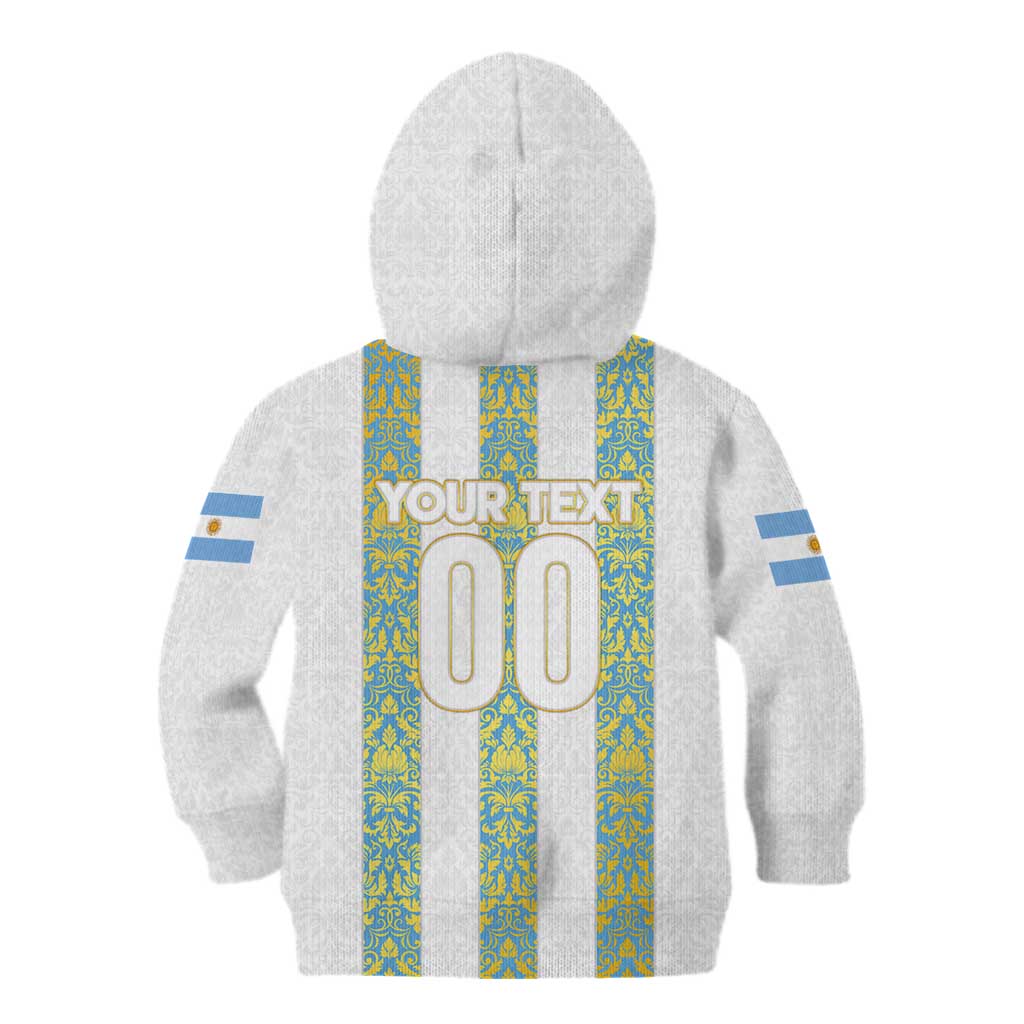 Argentina Football 2024 Kid Hoodie The White and Sky Blue - Wonder Print Shop