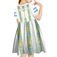 Argentina Football 2024 Kid Short Sleeve Dress The White and Sky Blue - Wonder Print Shop