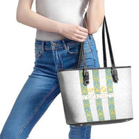 Argentina Football 2024 Leather Tote Bag The White and Sky Blue - Wonder Print Shop
