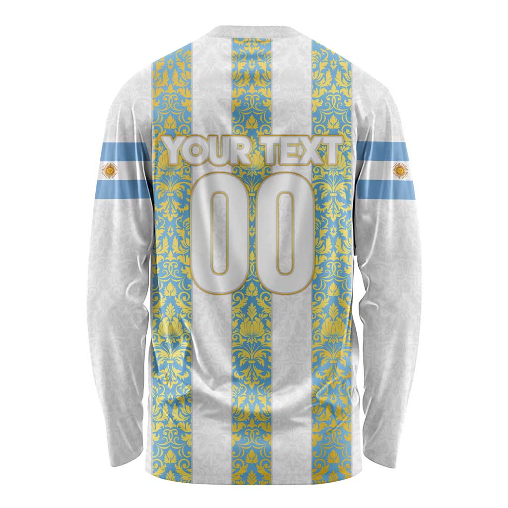 Argentina Football 2024 Long Sleeve Shirt The White and Sky Blue - Wonder Print Shop