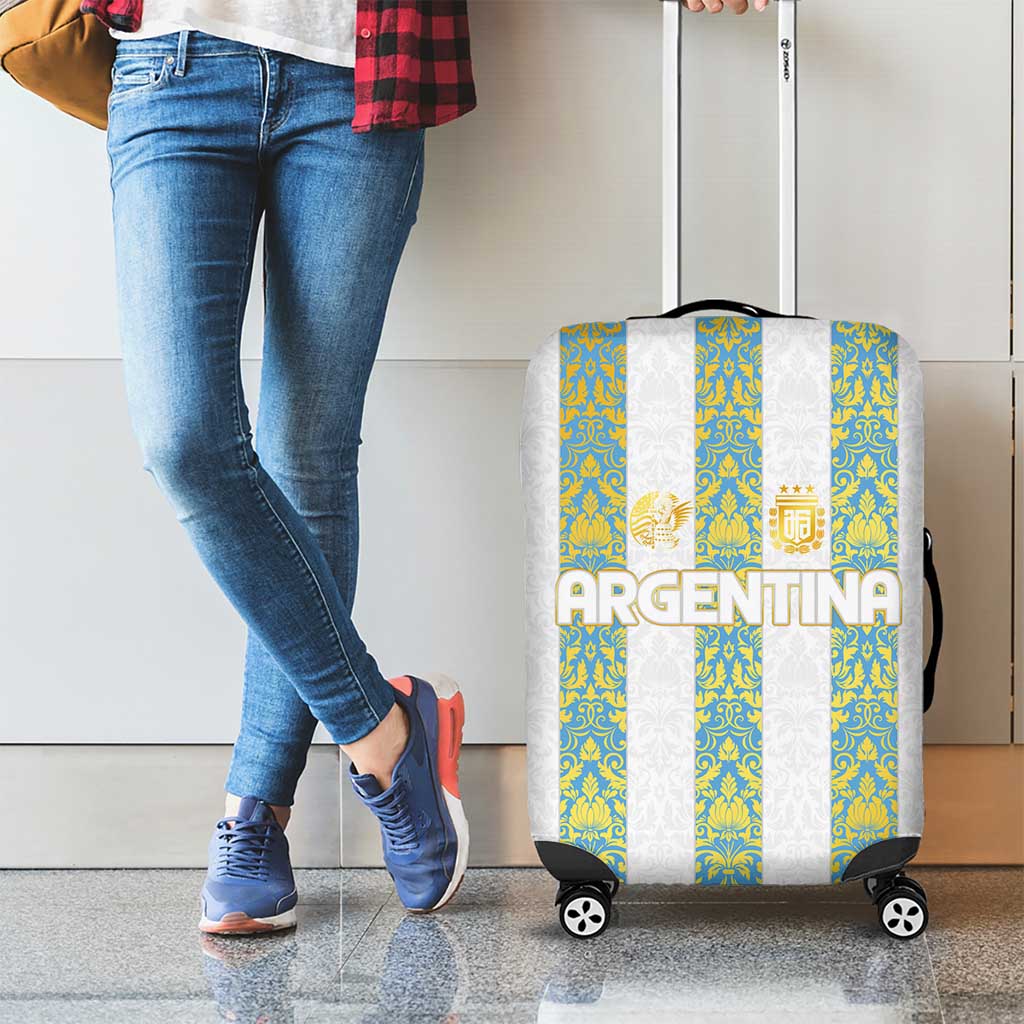 Argentina Football 2024 Luggage Cover The White and Sky Blue - Wonder Print Shop