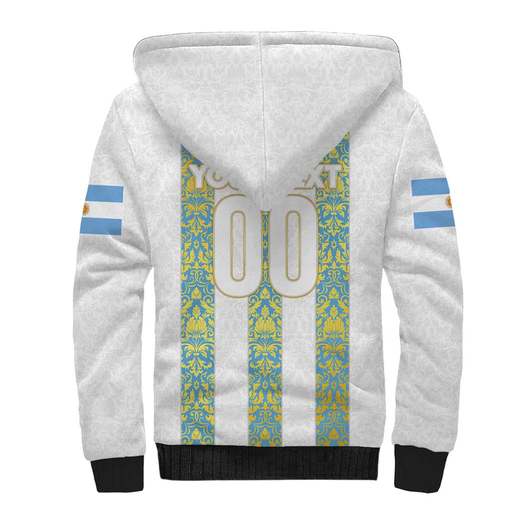 Argentina Football 2024 Sherpa Hoodie The White and Sky Blue - Wonder Print Shop