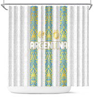 Argentina Football 2024 Shower Curtain The White and Sky Blue