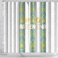 Argentina Football 2024 Shower Curtain The White and Sky Blue