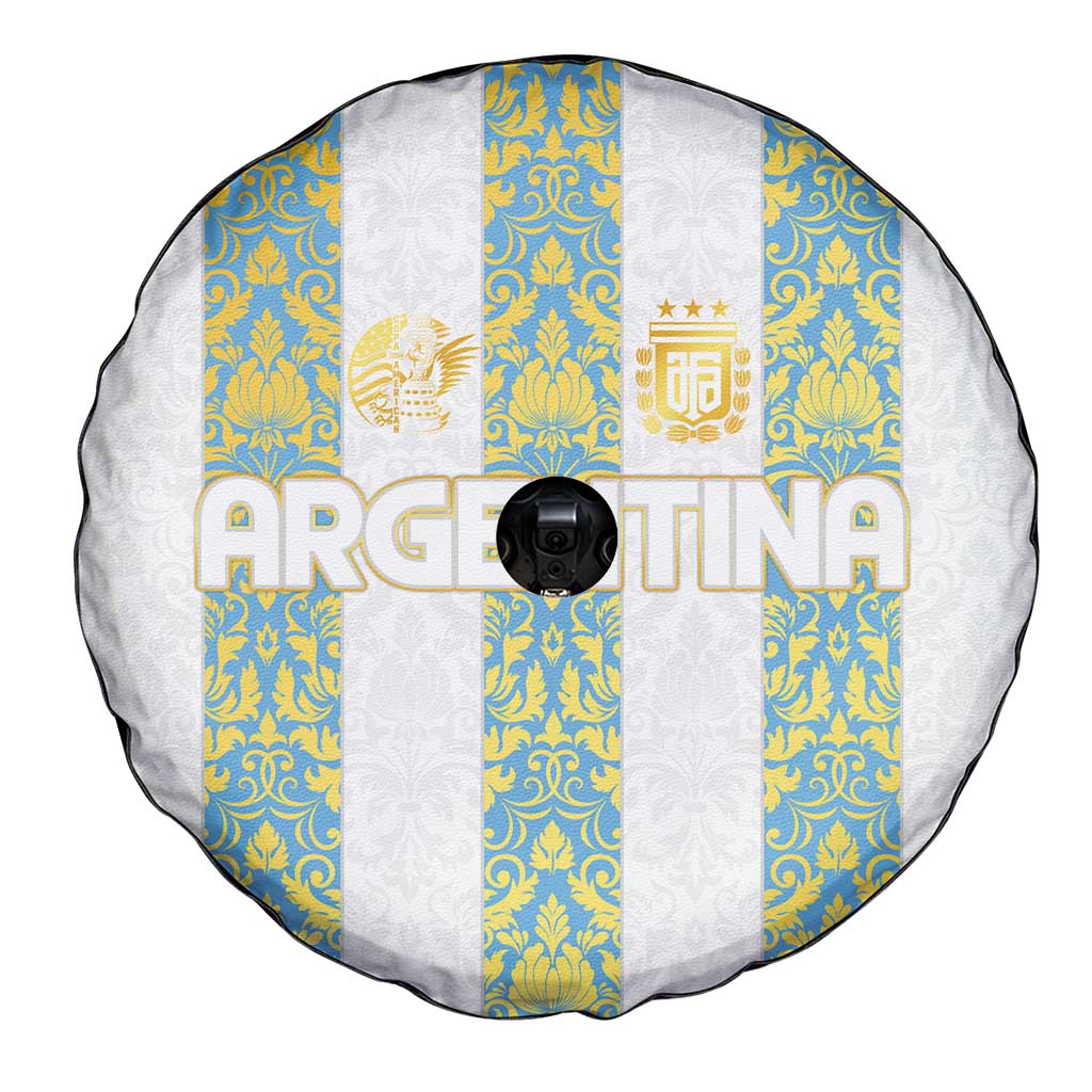 Argentina Football 2024 Spare Tire Cover The White and Sky Blue - Wonder Print Shop