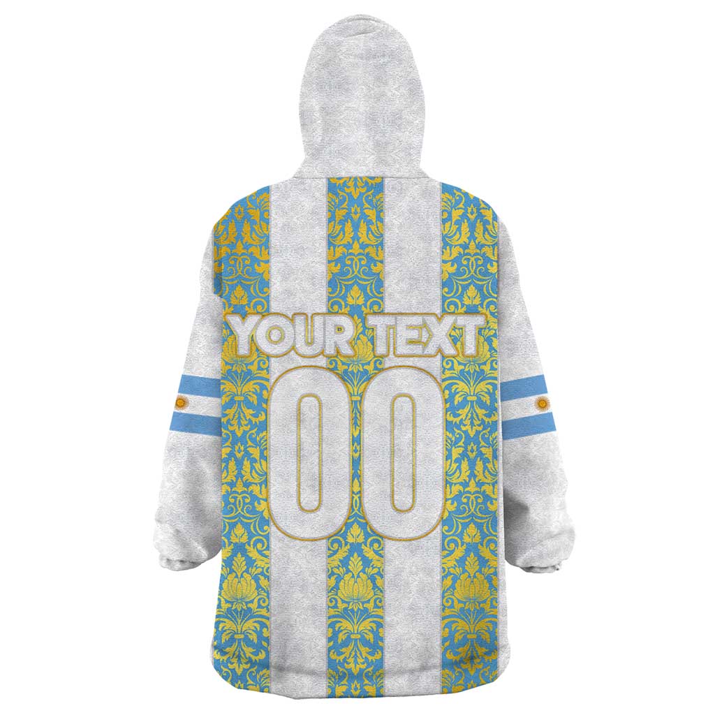 Argentina Football 2024 Wearable Blanket Hoodie The White and Sky Blue - Wonder Print Shop