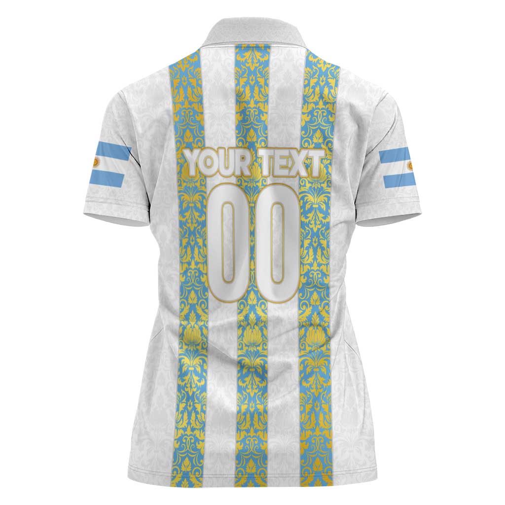 Argentina Football 2024 Women Polo Shirt The White and Sky Blue - Wonder Print Shop