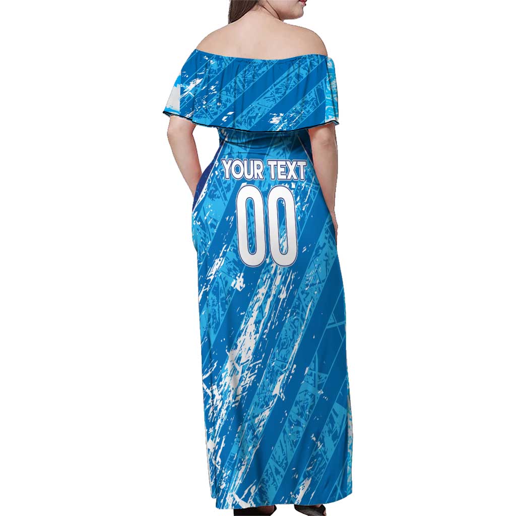 Uruguay Football 2024 Family Matching Off Shoulder Maxi Dress and Hawaiian Shirt The Sky Blue - Wonder Print Shop