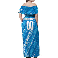 Uruguay Football 2024 Family Matching Off Shoulder Maxi Dress and Hawaiian Shirt The Sky Blue - Wonder Print Shop