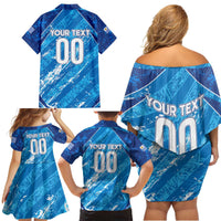 Uruguay Football 2024 Family Matching Off Shoulder Short Dress and Hawaiian Shirt The Sky Blue - Wonder Print Shop