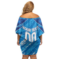 Uruguay Football 2024 Family Matching Off Shoulder Short Dress and Hawaiian Shirt The Sky Blue - Wonder Print Shop
