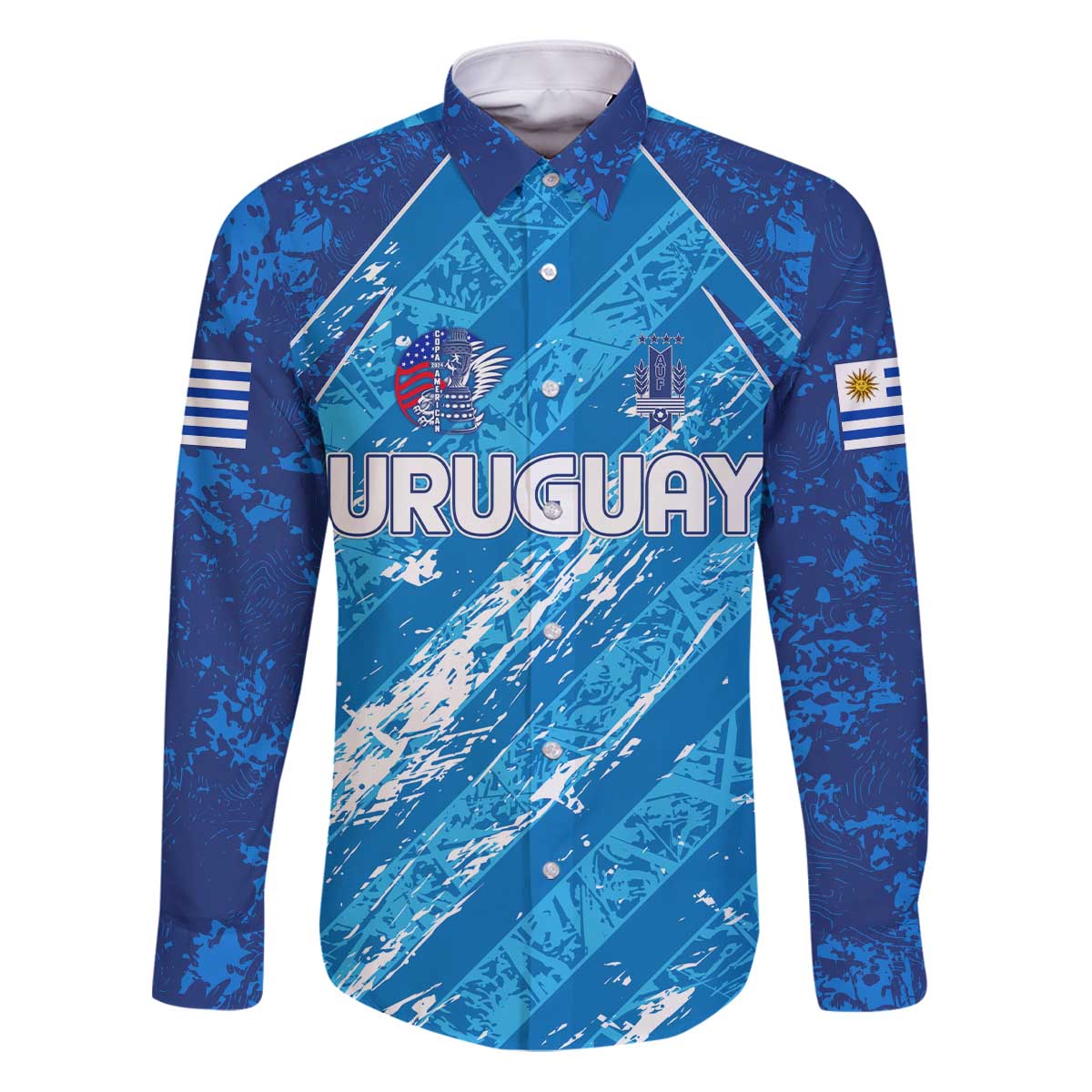 Uruguay Football 2024 Family Matching Puletasi and Hawaiian Shirt The Sky Blue - Wonder Print Shop