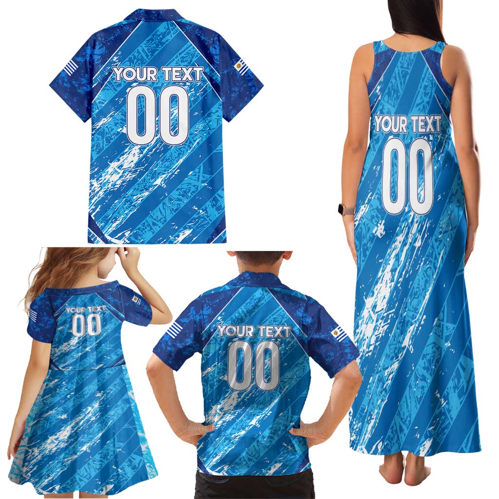 Uruguay Football 2024 Family Matching Tank Maxi Dress and Hawaiian Shirt The Sky Blue - Wonder Print Shop