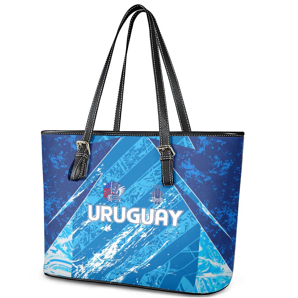 Uruguay Football 2024 Leather Tote Bag The Sky Blue - Wonder Print Shop