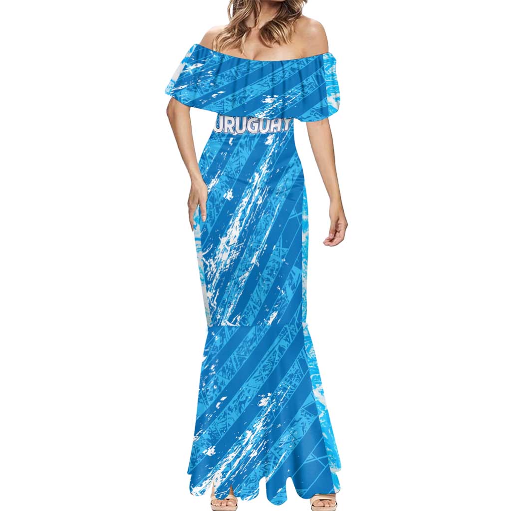 Uruguay Football 2024 Mermaid Dress The Sky Blue - Wonder Print Shop