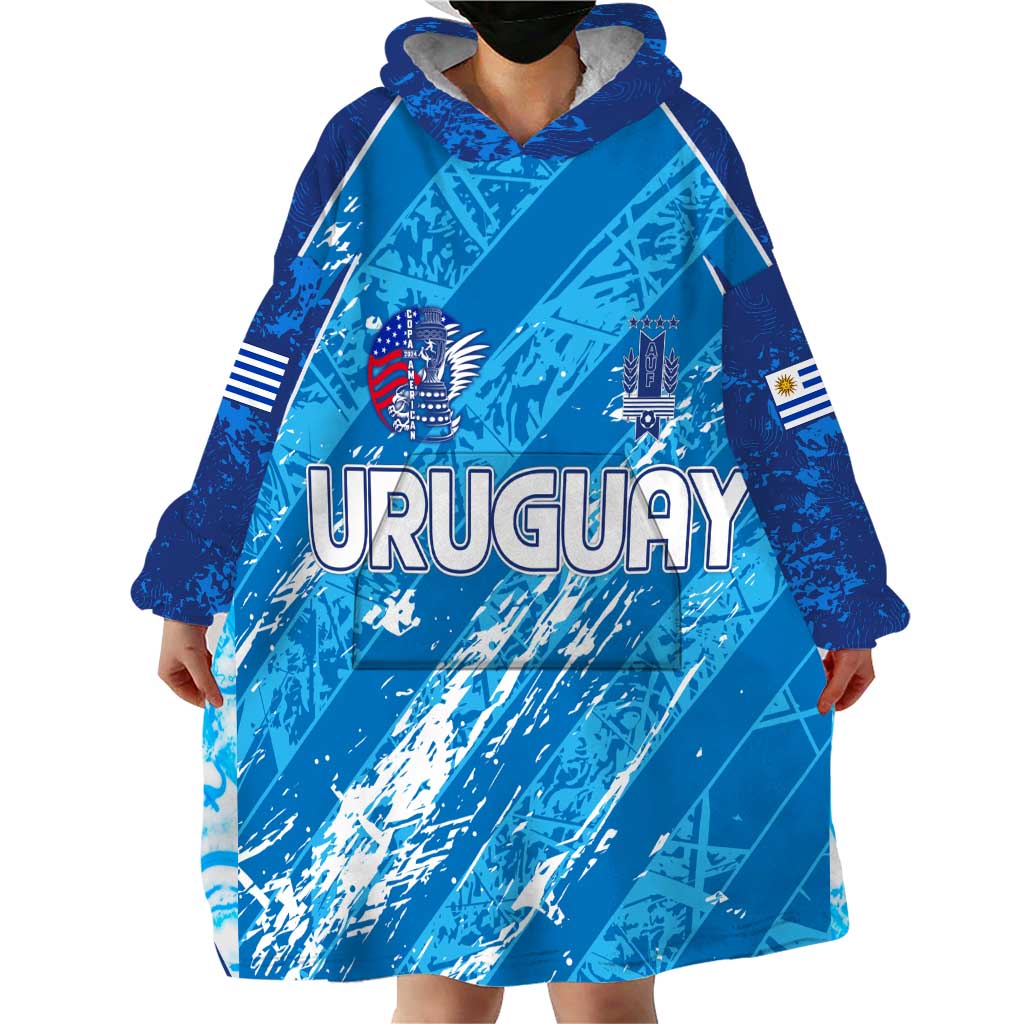Uruguay Football 2024 Wearable Blanket Hoodie The Sky Blue - Wonder Print Shop