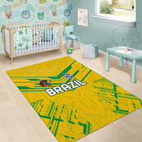 Brazil Football 2024 Area Rug Selecao Bright Yellow - Wonder Print Shop