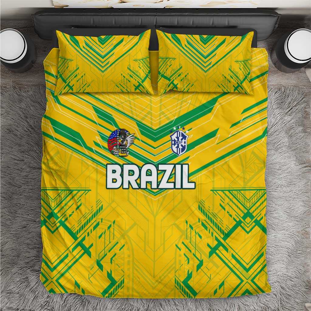 Brazil Football 2024 Bedding Set Selecao Bright Yellow - Wonder Print Shop