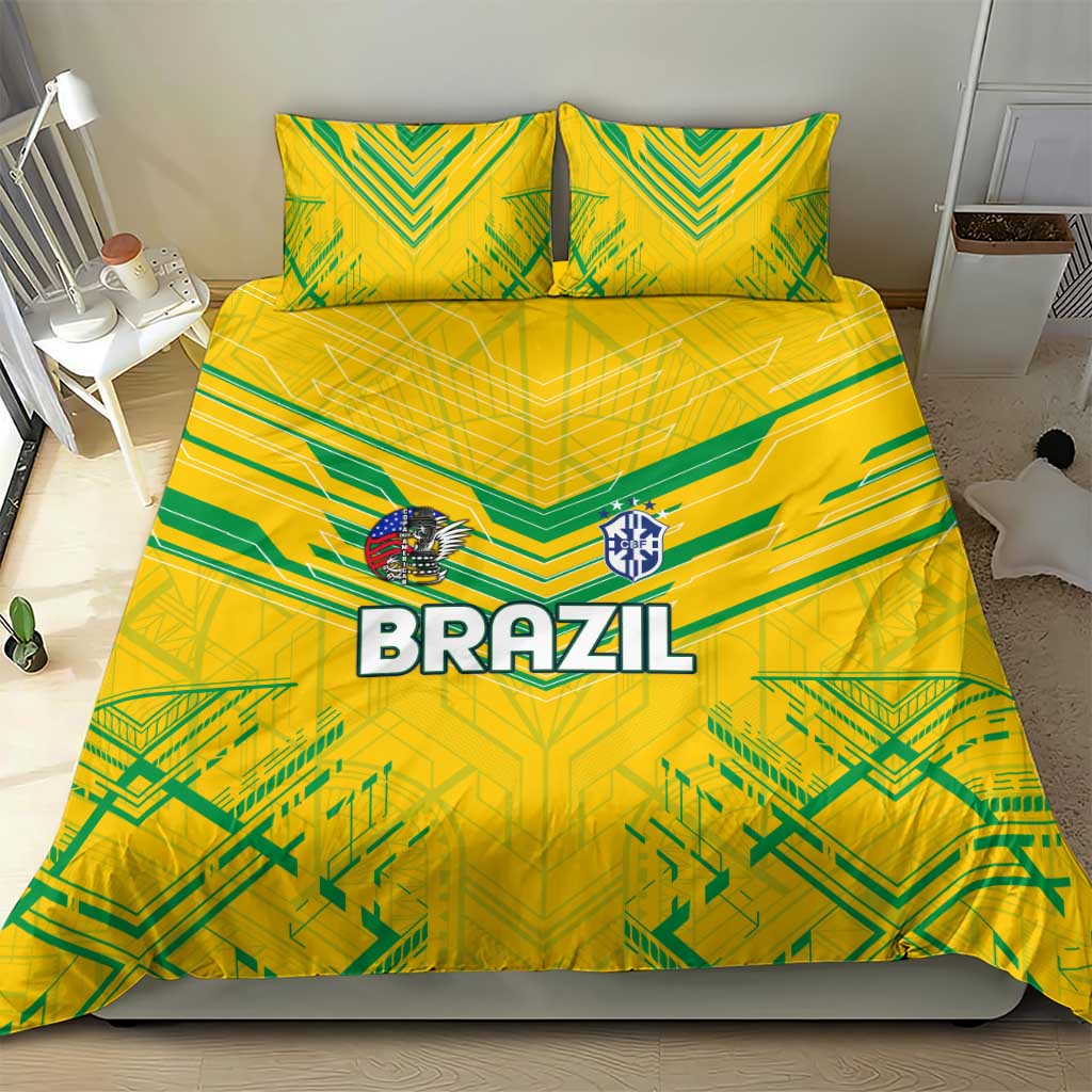 Brazil Football 2024 Bedding Set Selecao Bright Yellow - Wonder Print Shop