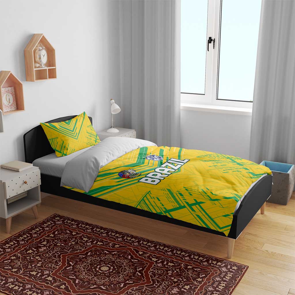 Brazil Football 2024 Bedding Set Selecao Bright Yellow - Wonder Print Shop