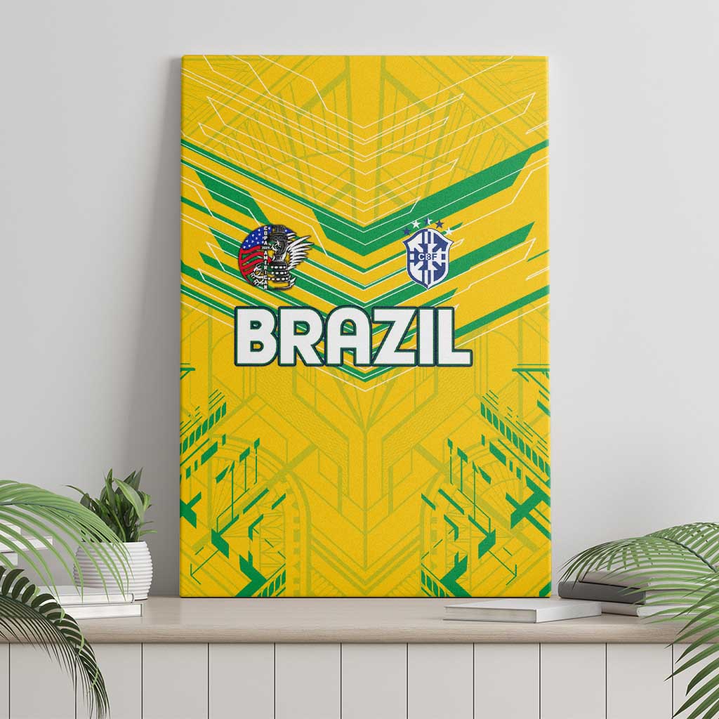 Brazil Football 2024 Canvas Wall Art Selecao Bright Yellow - Wonder Print Shop