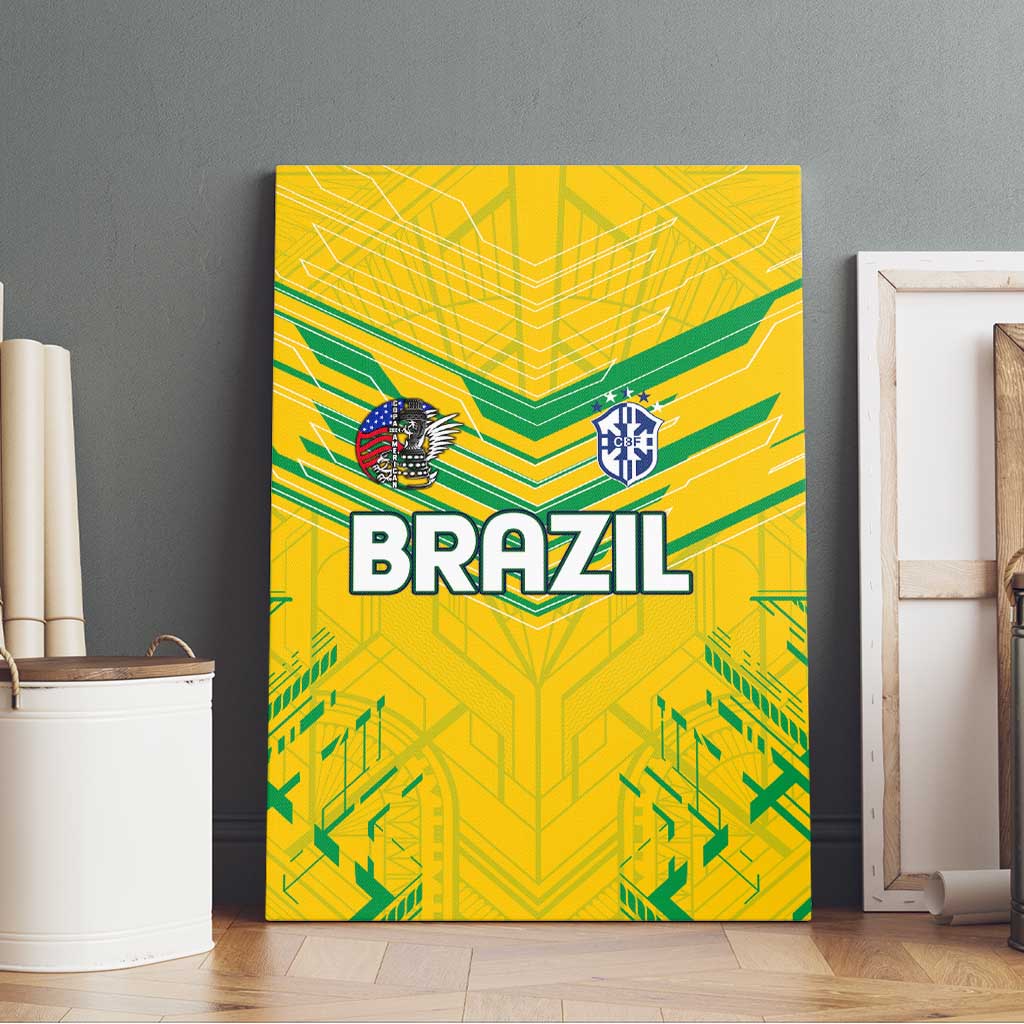 Brazil Football 2024 Canvas Wall Art Selecao Bright Yellow - Wonder Print Shop