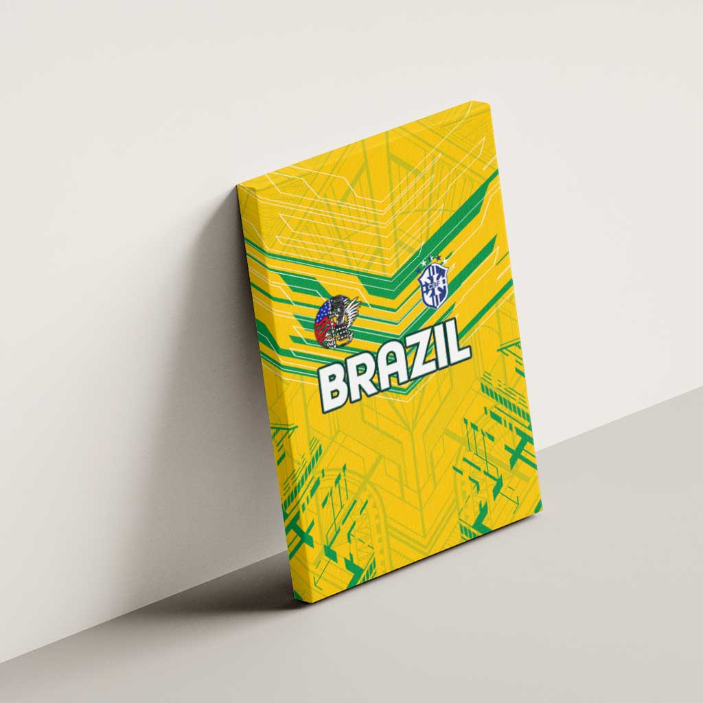 Brazil Football 2024 Canvas Wall Art Selecao Bright Yellow - Wonder Print Shop