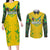 Brazil Football 2024 Couples Matching Long Sleeve Bodycon Dress and Long Sleeve Button Shirt Selecao Bright Yellow - Wonder Print Shop