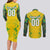 Brazil Football 2024 Couples Matching Long Sleeve Bodycon Dress and Long Sleeve Button Shirt Selecao Bright Yellow - Wonder Print Shop