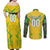 Brazil Football 2024 Couples Matching Off Shoulder Maxi Dress and Long Sleeve Button Shirt Selecao Bright Yellow - Wonder Print Shop