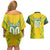 Brazil Football 2024 Couples Matching Off Shoulder Short Dress and Hawaiian Shirt Selecao Bright Yellow - Wonder Print Shop