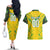 Brazil Football 2024 Couples Matching Off The Shoulder Long Sleeve Dress and Hawaiian Shirt Selecao Bright Yellow - Wonder Print Shop