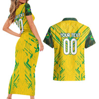 Brazil Football 2024 Couples Matching Short Sleeve Bodycon Dress and Hawaiian Shirt Selecao Bright Yellow - Wonder Print Shop