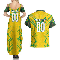 Brazil Football 2024 Couples Matching Summer Maxi Dress and Hawaiian Shirt Selecao Bright Yellow - Wonder Print Shop